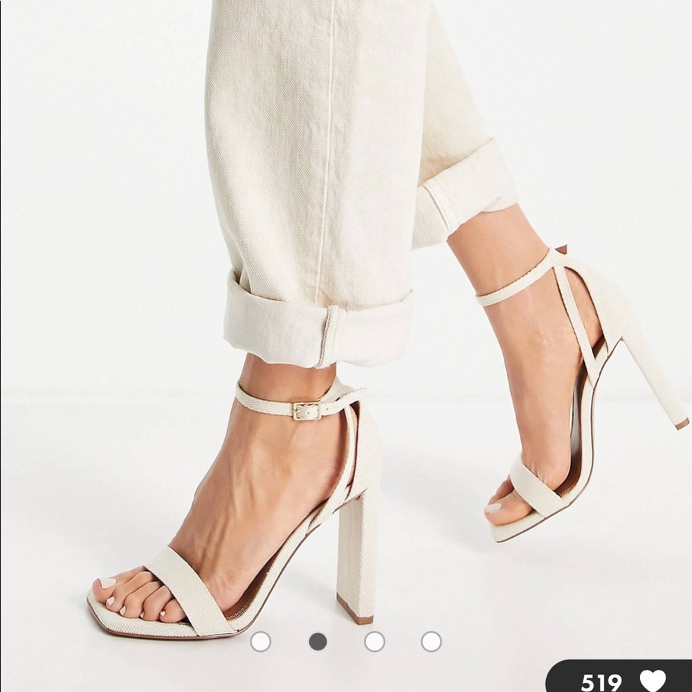 BRAND NEW asos beige linen heels SIZE 7